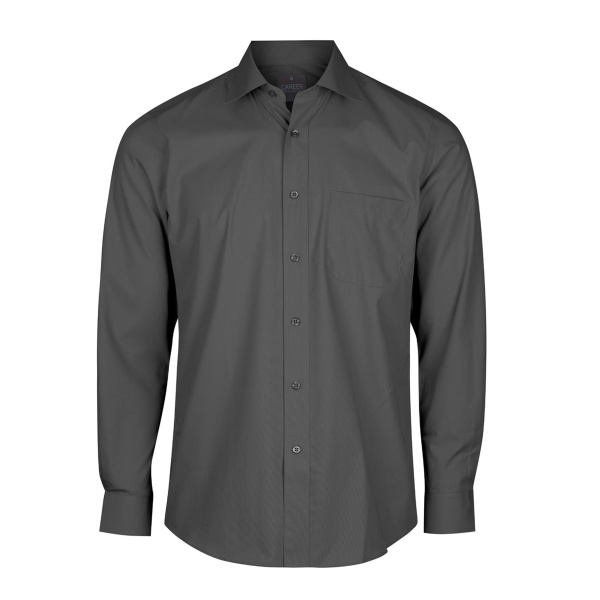 Men's Premium Poplin Business Shirt - Relaxed Fit with Pocket Thumbnail