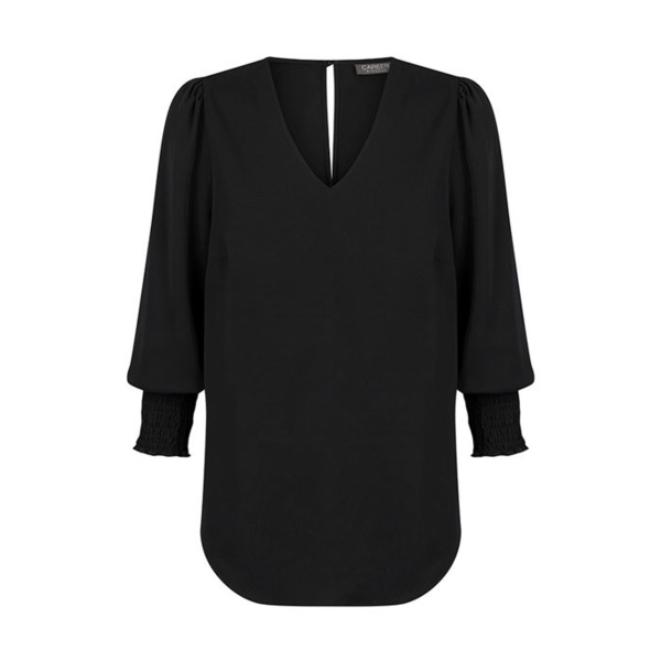 Cleo V Neck Shirred Cuff Top Thumbnail