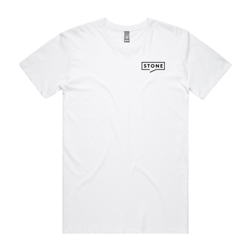 Stone  - White Men's Staple T Left Chest Logo Thumbnail