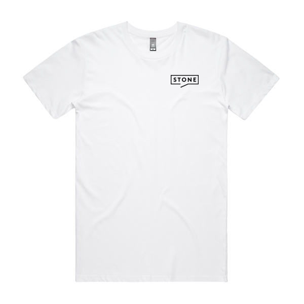 Stone  - White Men's Staple T Left Chest Logo Thumbnail
