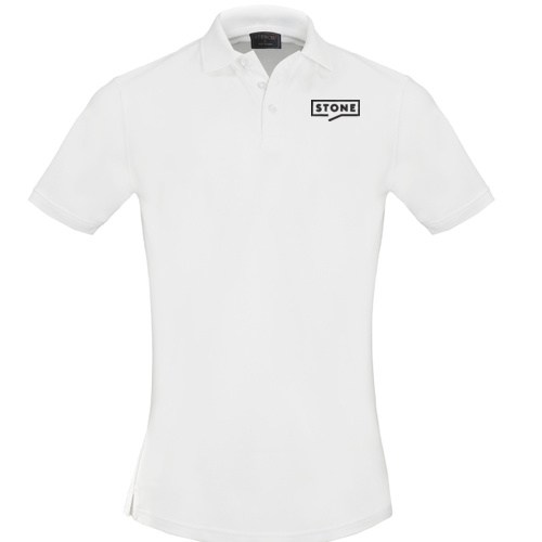 Stone - Men's White Performance Eco Polo Thumbnail
