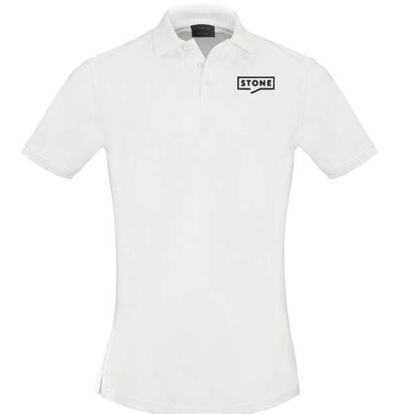 Stone - Men's White Performance Eco Polo Thumbnail
