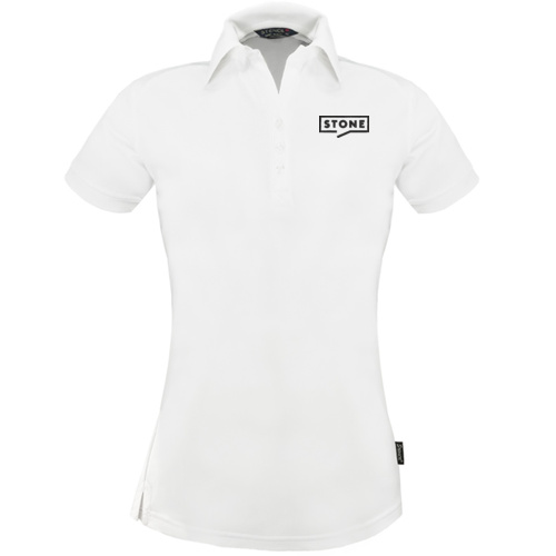 Stone - Women's White Performance Eco Polo Thumbnail