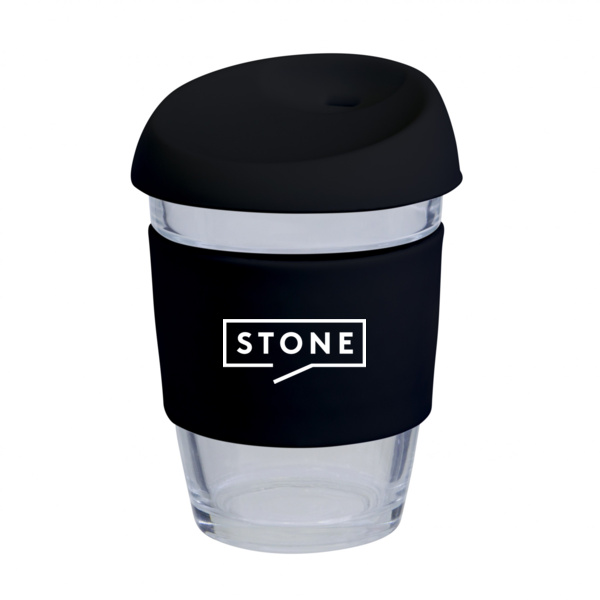 SALE Stone - 340ML Glass Karma Kup Silicone Lid Thumbnail