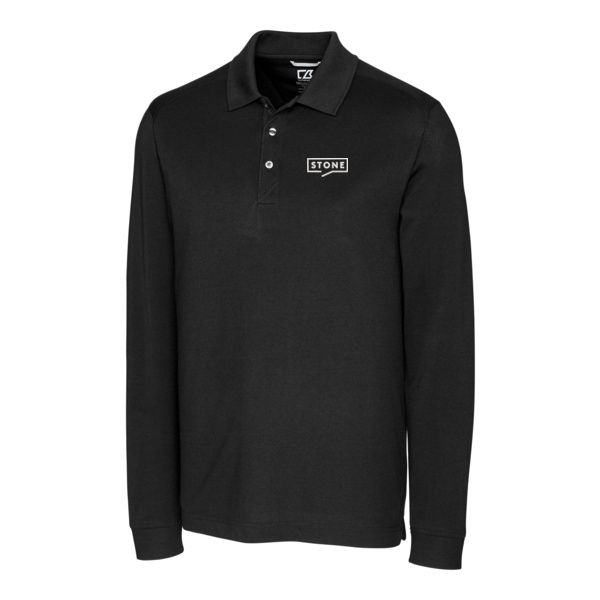 Stone  - Men’s Long Sleeved Advantage Polo Thumbnail