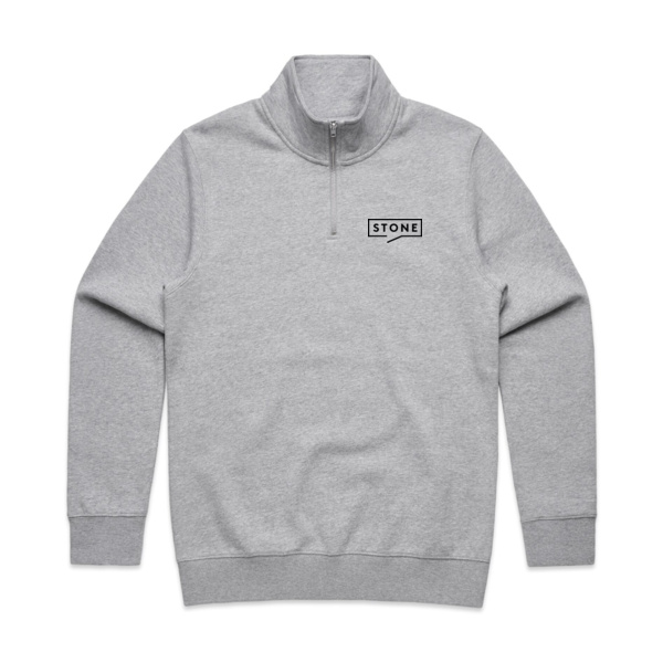 Stone - Mens Half Zip Fleece Pullover Thumbnail