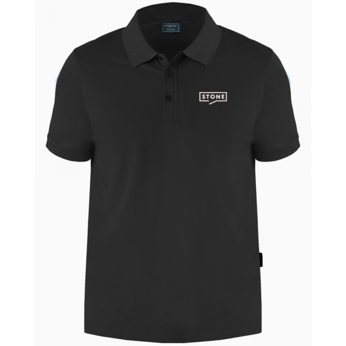 Stone Men's Black  Performance Eco Polo Thumbnail