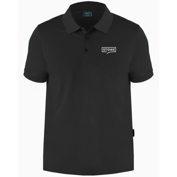 Stone Men's Black  Performance Eco Polo Thumbnail