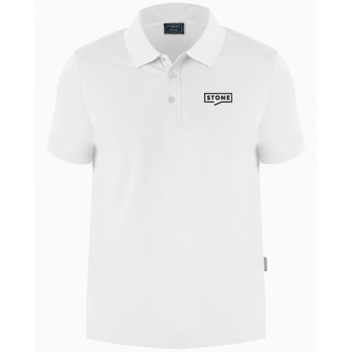  Stone Men's White Performance Eco Polo Thumbnail