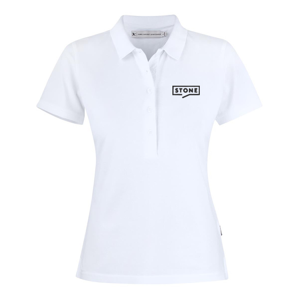 Stone Women's White Premium Cotton Polo Thumbnail